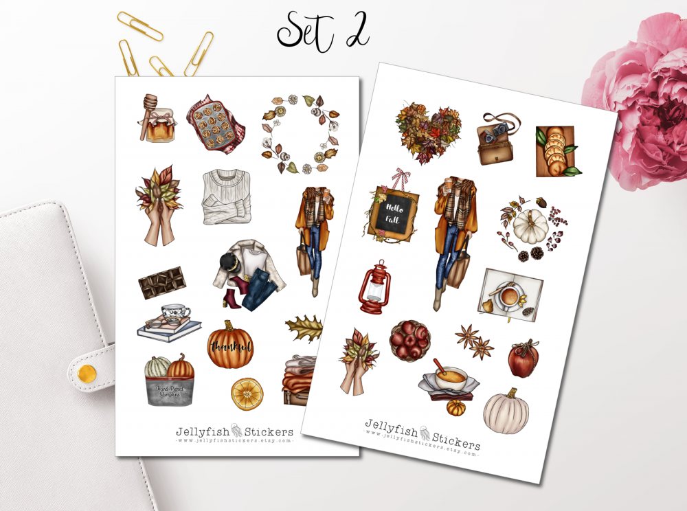 Autumn Girls Sticker Set